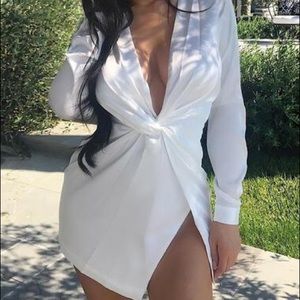 Elegant White Wrap Dress